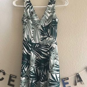 H&M Palm Frond Skater Dress Tropical